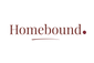 The Homebound brand logo is shown in dark reddish-brown serif text with a small matching dot and underline on a plain white background.